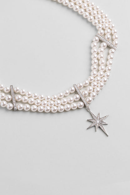 Audrey 18 Ayar Beyaz Altın Kaplama 40 Cm Gümüş Choker Inci Kolye 1168576299