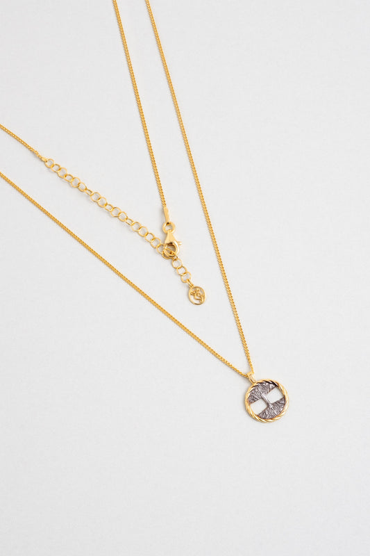 Hayat Ağacı 18 Ayar Sarı Altın Kaplama 45 Cm Gümüş Minimal Kolye 1169714499