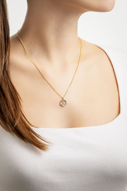 Hayat Ağacı 18 Ayar Sarı Altın Kaplama 45 Cm Gümüş Minimal Kolye 1169714499