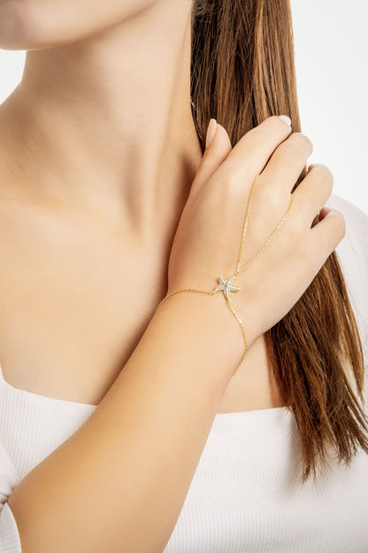 Deniz Yıldızı 18 Ayar Sarı Altın Kaplama 20 Cm Gümüş Şahmeran 1169820144