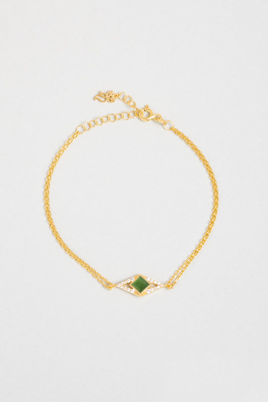 Ikonik Tasarım 18 Ayar Sarı Altın Kaplama 19 Cm Gümüş Bileklik 1170070444