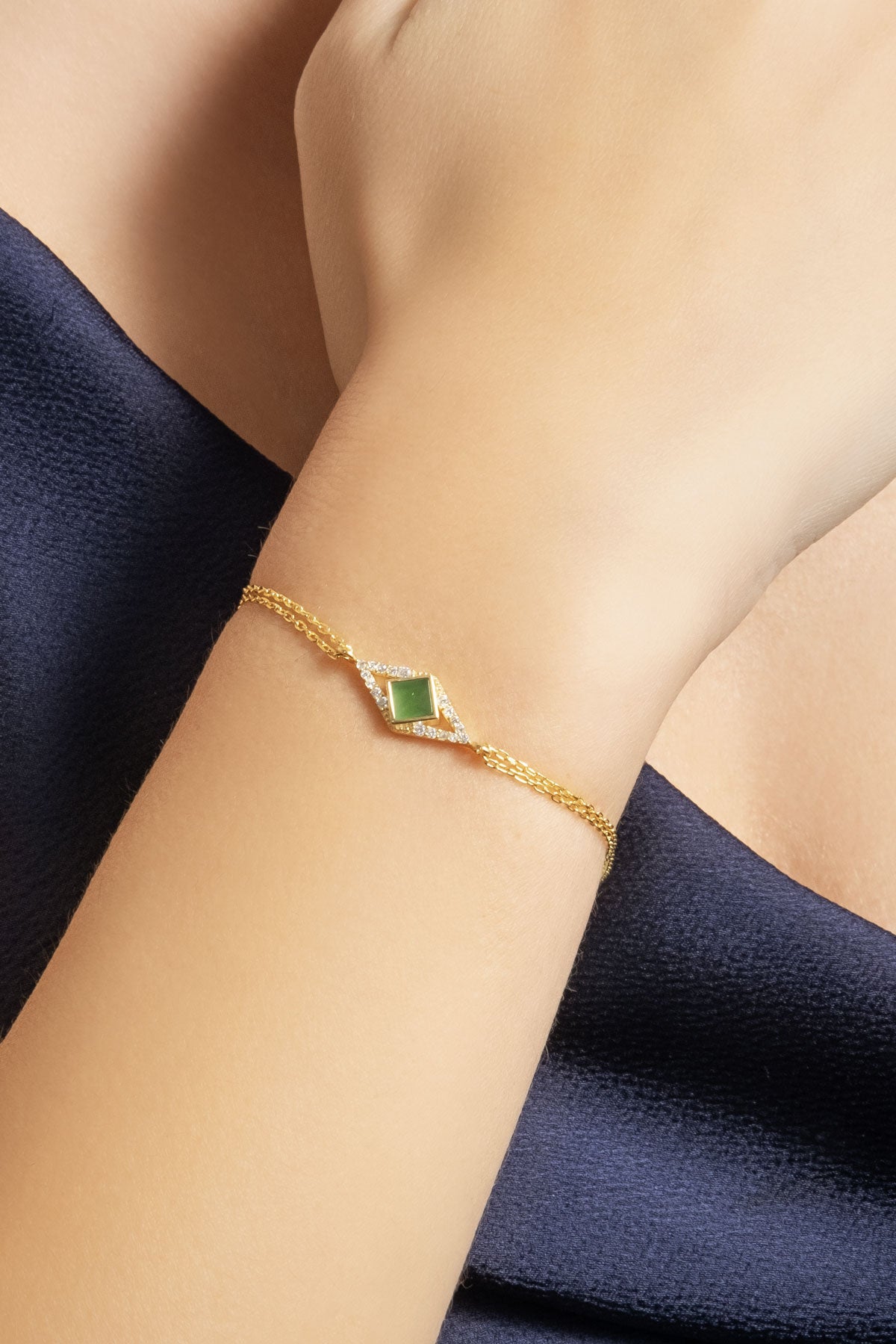 Ikonik Tasarım 18 Ayar Sarı Altın Kaplama 19 Cm Gümüş Bileklik 1170070444