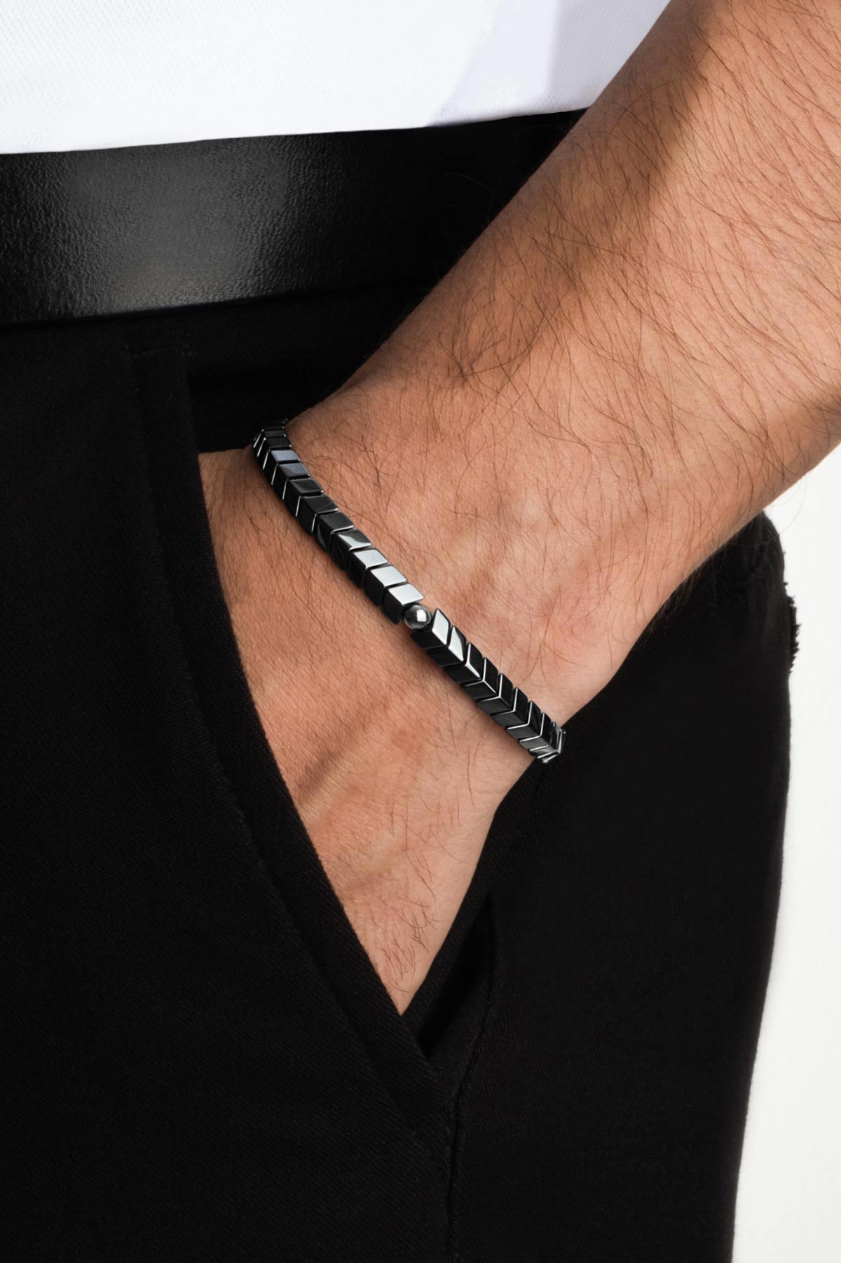 Hematit Taşlı 21 Cm Oksitli Gümüş Erkek Bileklik 1170386699