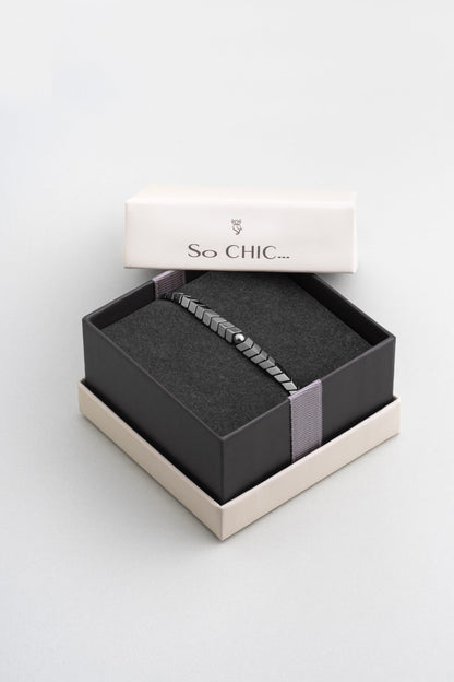 Hematit Taşlı 21 Cm Oksitli Gümüş Erkek Bileklik 1170386699