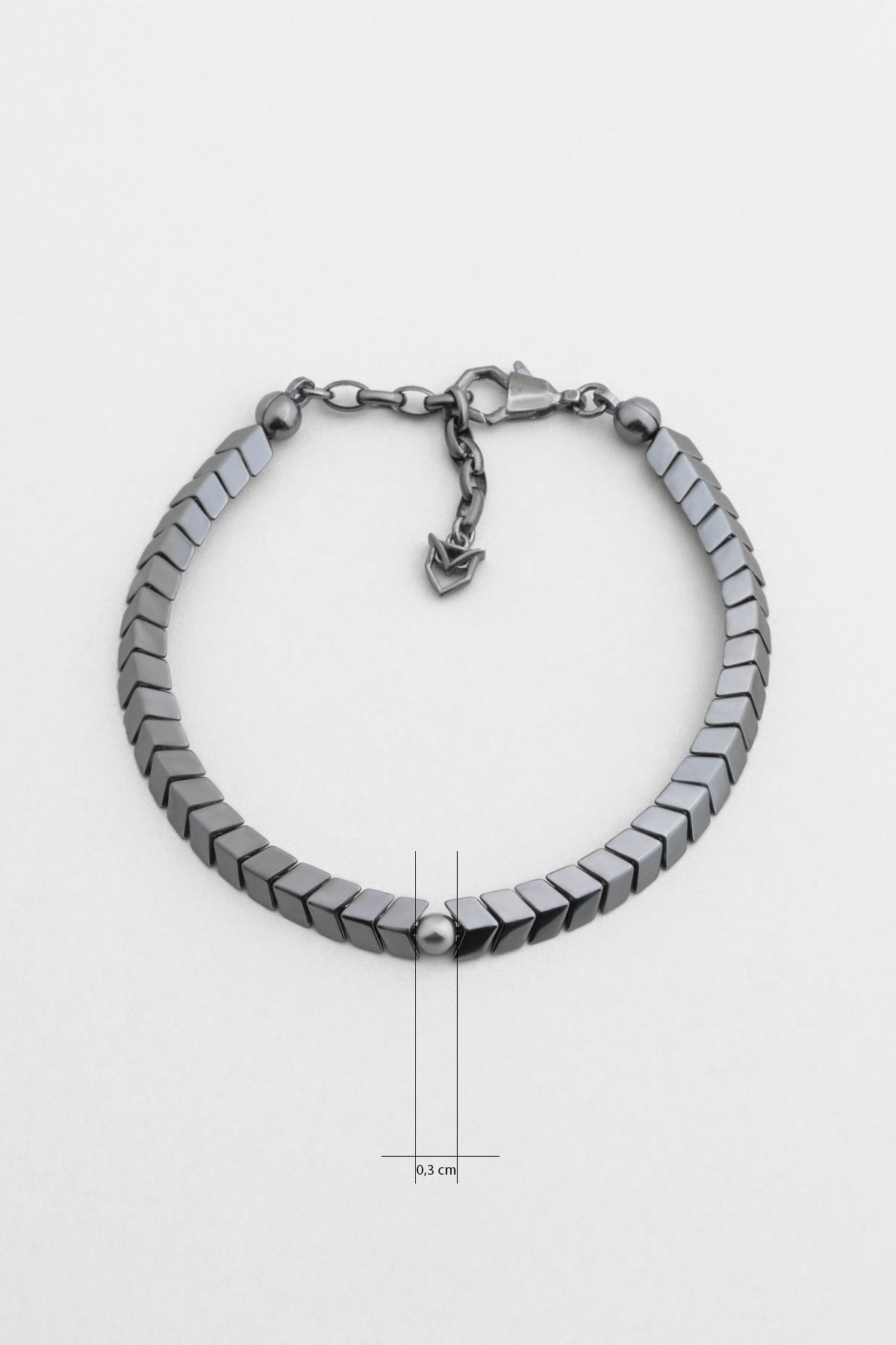 Hematit Taşlı 21 Cm Oksitli Gümüş Erkek Bileklik 1170386699