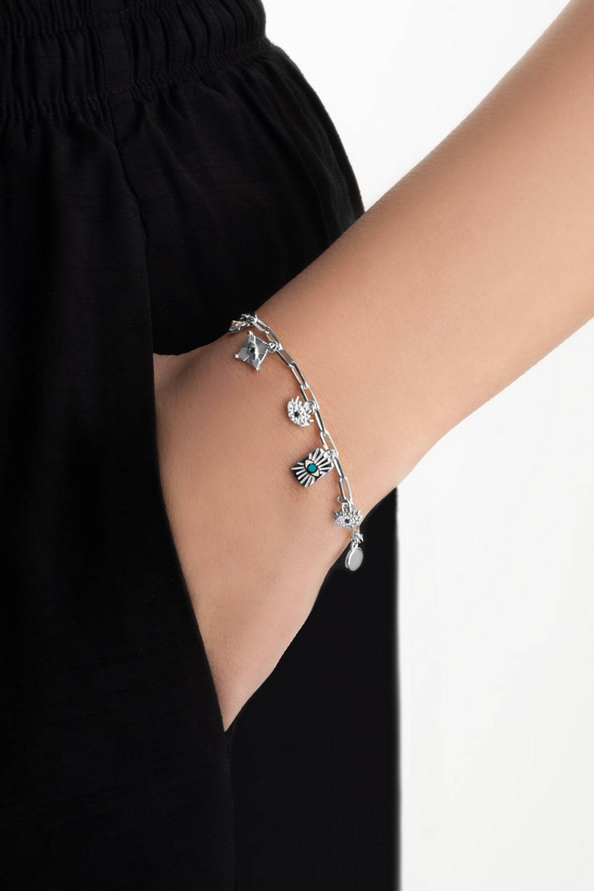 Bereket Işıltısı 18 Ayar Beyaz Altın Kaplama 20 Cm Gümüş Bileklik 1170645799
