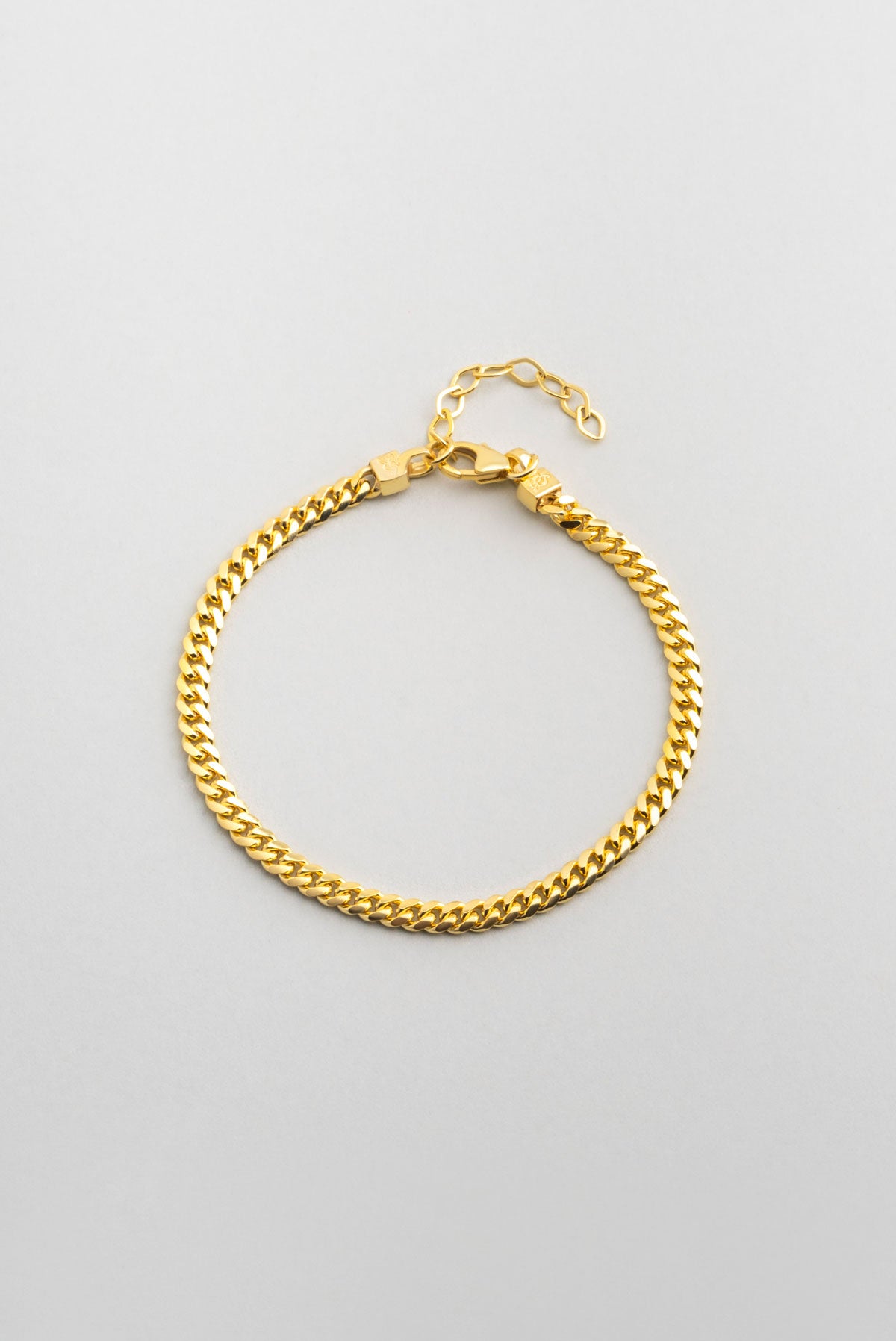 Modern 18 Ayar Sarı Altın Kaplama 18 Cm Gümüş Bileklik 1170664499