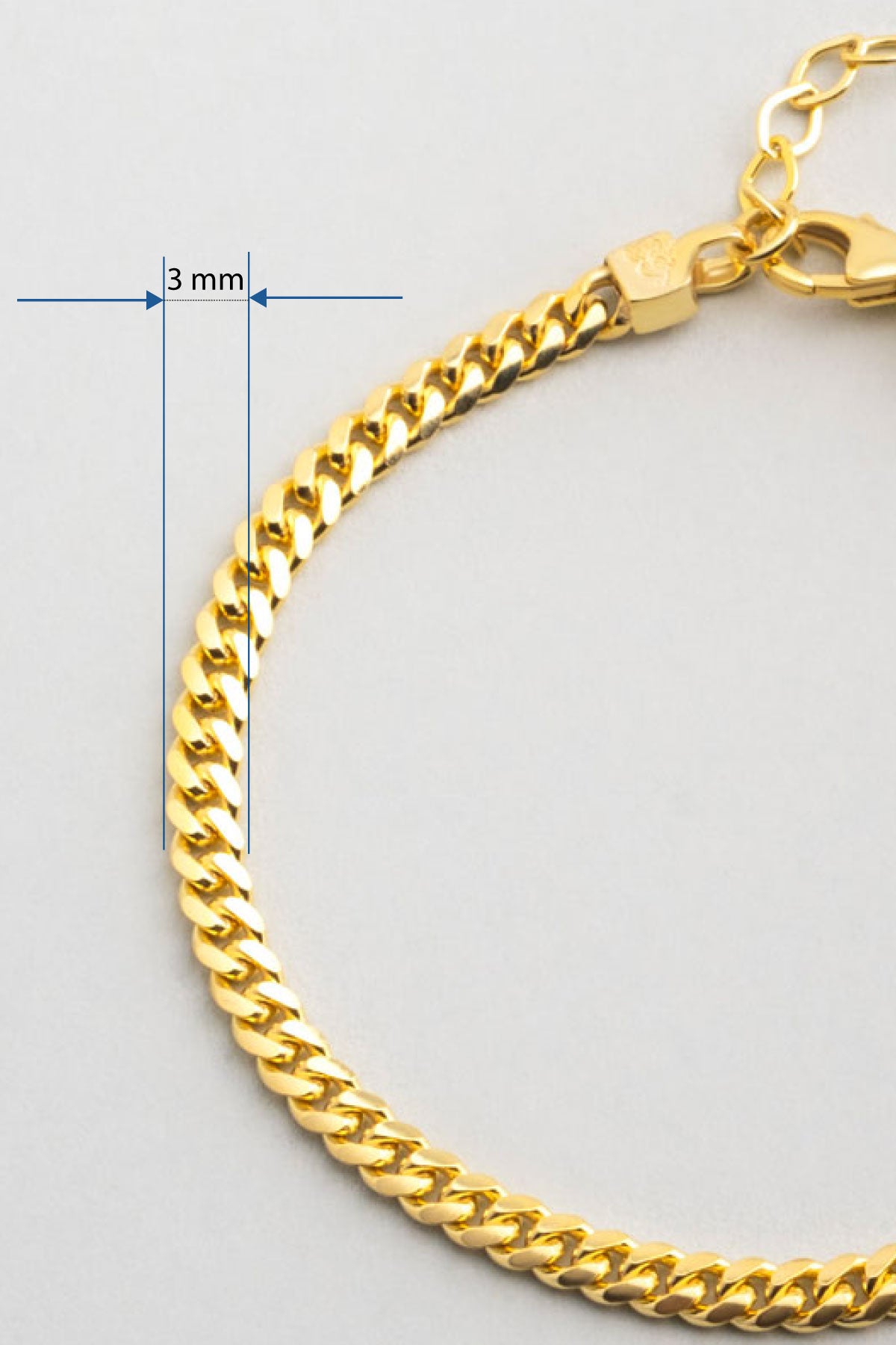 Klasik 18 Ayar Sarı Altın Kaplama 19 Cm Gümüş Gurmet Zincir Bileklik 1170674499