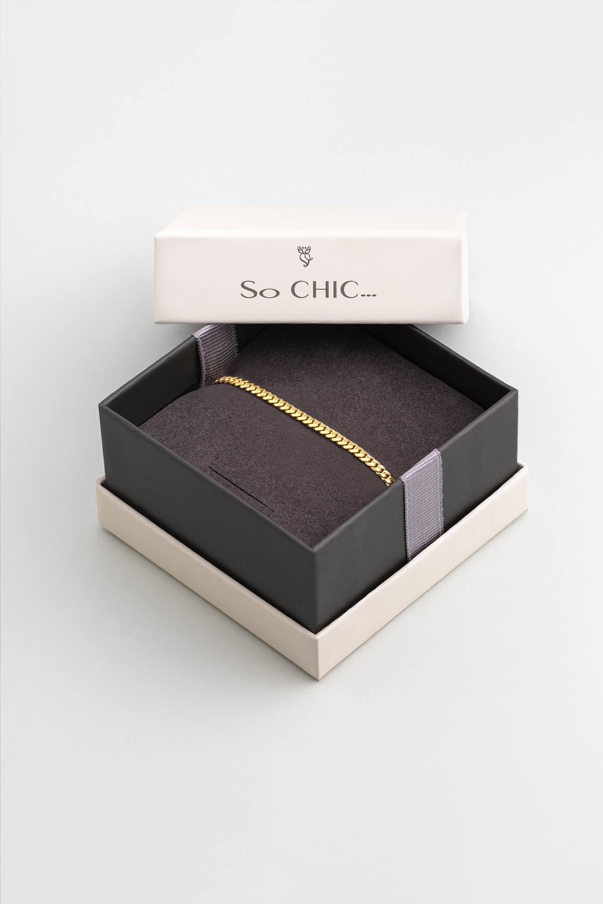 Klasik 18 Ayar Sarı Altın Kaplama 19 Cm Gümüş Gurmet Zincir Bileklik 1170674499