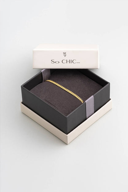 Klasik 18 Ayar Sarı Altın Kaplama 19 Cm Gümüş Gurmet Zincir Bileklik 1170674499