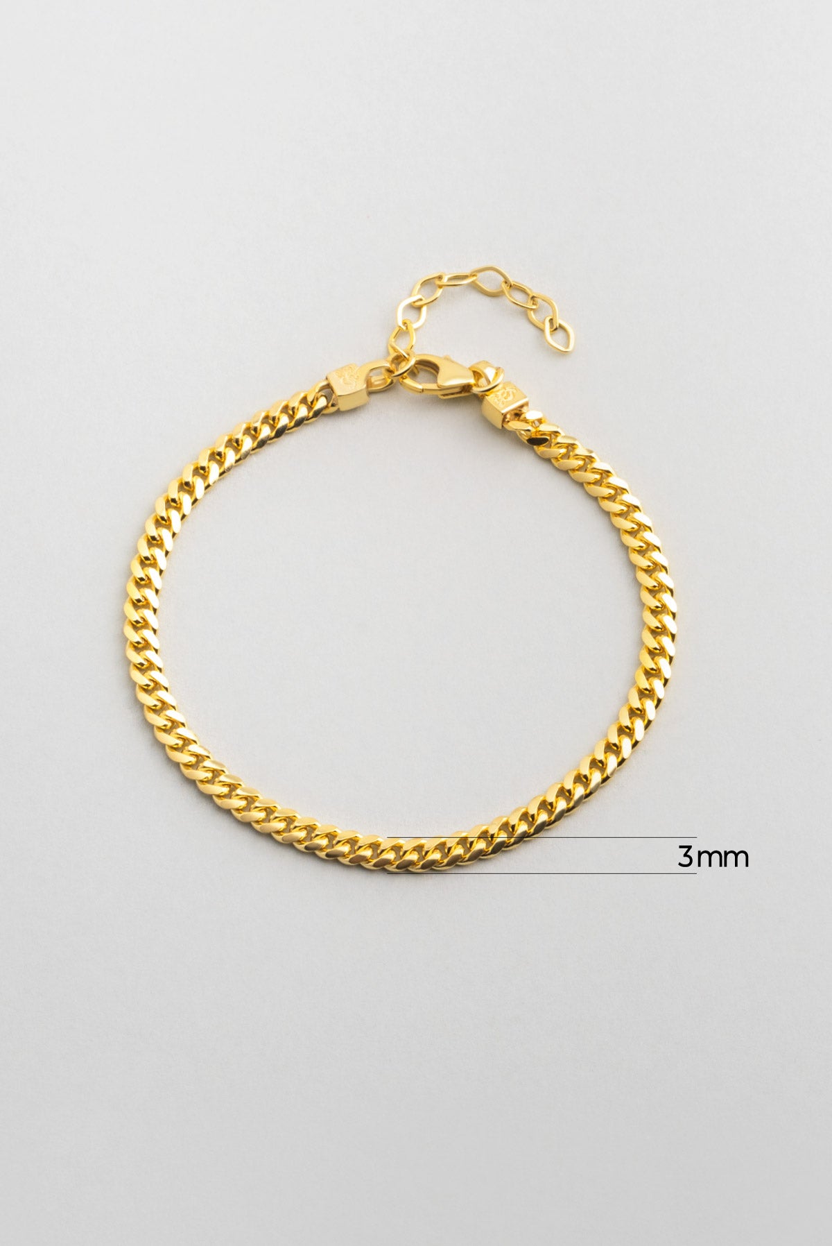 Klasik 18 Ayar Sarı Altın Kaplama 19 Cm Gümüş Gurmet Zincir Bileklik 1170674499