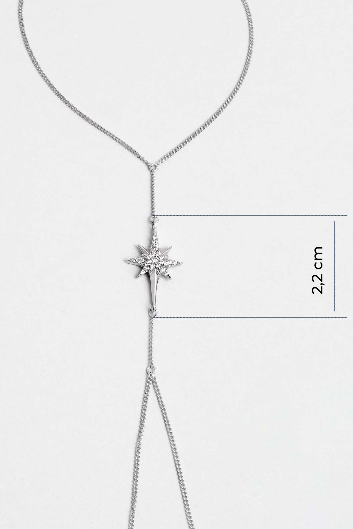 Kuzey Yıldızı 18 Ayar Beyaz Altın Kaplama 21 Cm Gümüş Şahmeran 1171030199