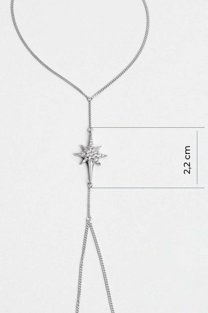 Kuzey Yıldızı 18 Ayar Beyaz Altın Kaplama 21 Cm Gümüş Şahmeran 1171030199