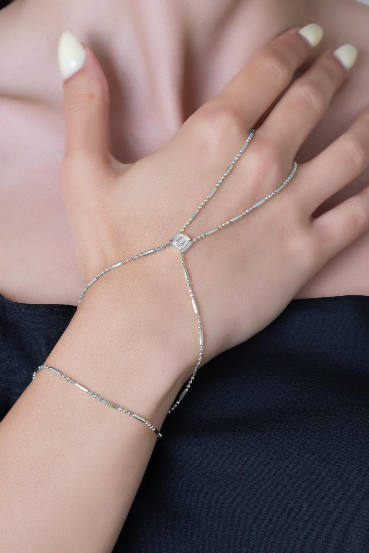 Luce 18 Ayar Beyaz Altın Kaplama 37 Cm Gümüş Şahmeran 1172390199