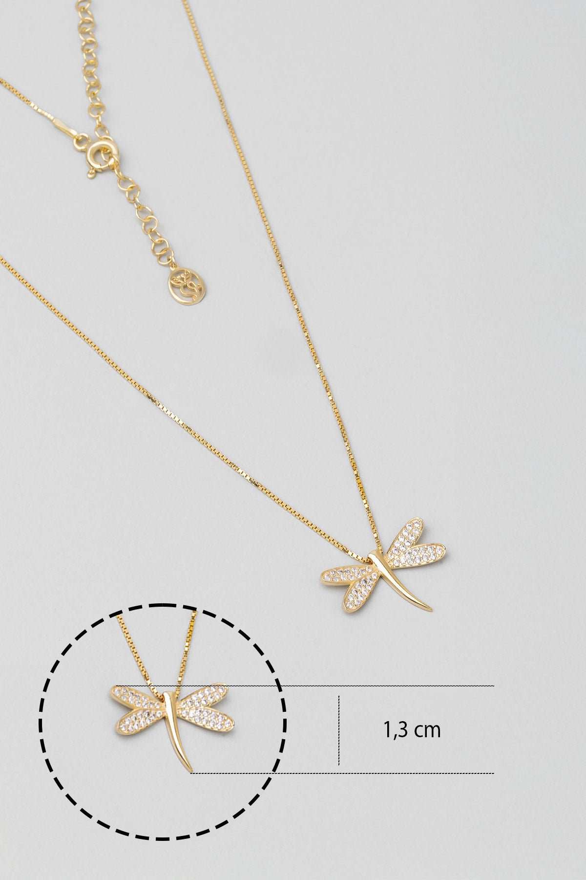 Uğurlu Yusufçuk 18 Ayar Sarı Altın Kaplama 45 Cm Gümüş Minimal Kolye 1172620144