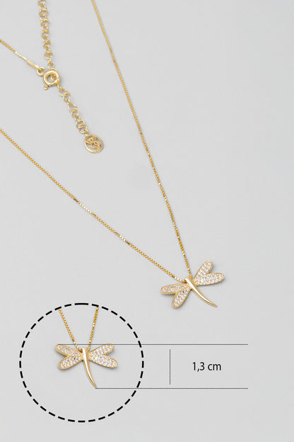 Uğurlu Yusufçuk 18 Ayar Sarı Altın Kaplama 45 Cm Gümüş Minimal Kolye 1172620144
