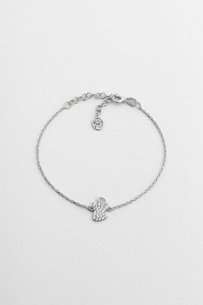 Little Angel 18 Ayar Beyaz Altın Kaplama 19 Cm Gümüş Bileklik 1174510199
