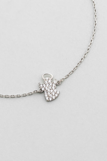 Little Angel 18 Ayar Beyaz Altın Kaplama 19 Cm Gümüş Bileklik 1174510199