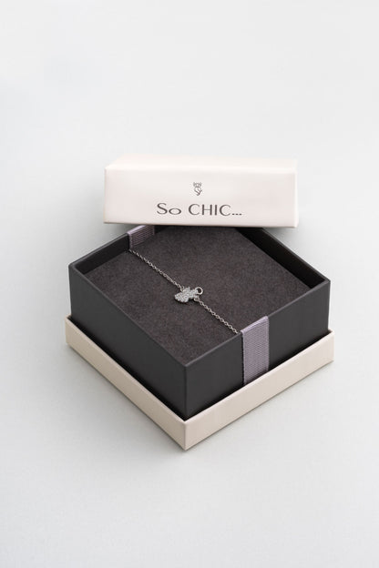 Little Angel 18 Ayar Beyaz Altın Kaplama 19 Cm Gümüş Bileklik 1174510199