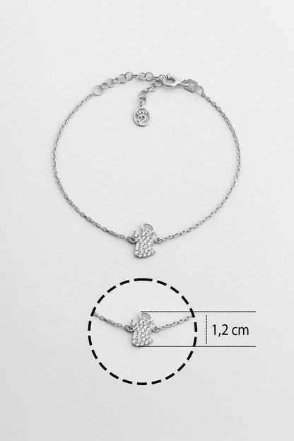 Little Angel 18 Ayar Beyaz Altın Kaplama 19 Cm Gümüş Bileklik 1174510199