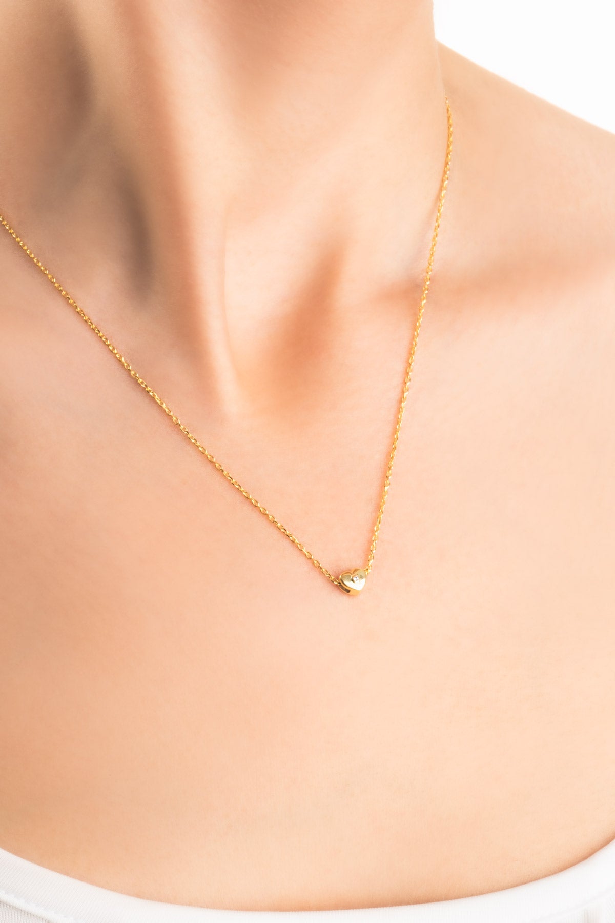 Little Love 18 Ayar Sarı Altın Kaplama 42 Cm Gümüş Kolye 1174520144