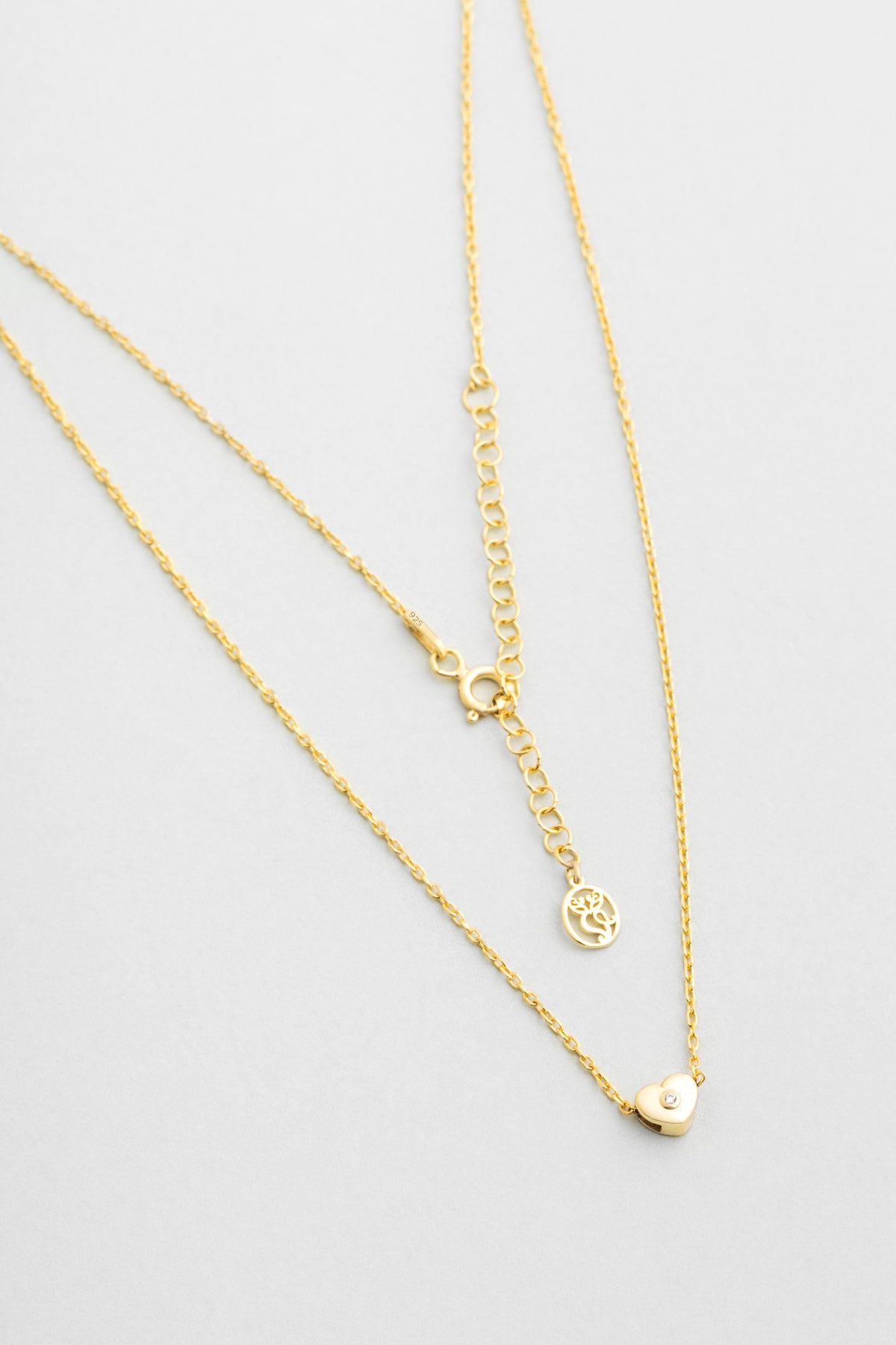 Little Love 18 Ayar Sarı Altın Kaplama 42 Cm Gümüş Kolye 1174520144