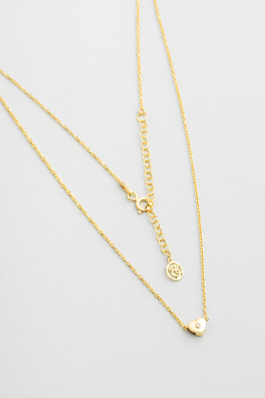 Little Love 18 Ayar Sarı Altın Kaplama 42 Cm Gümüş Kolye 1174520144