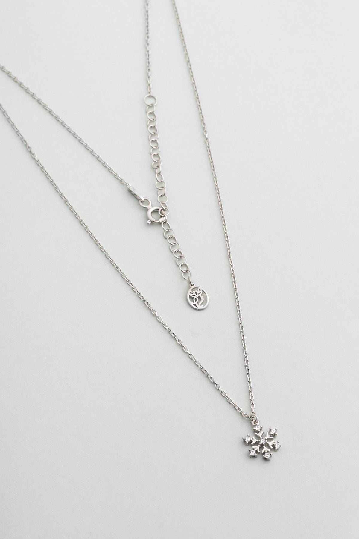 Elsa 18 Ayar Beyaz Altın Kaplama 45 Cm Gümüş Minimal Kolye 1174560199