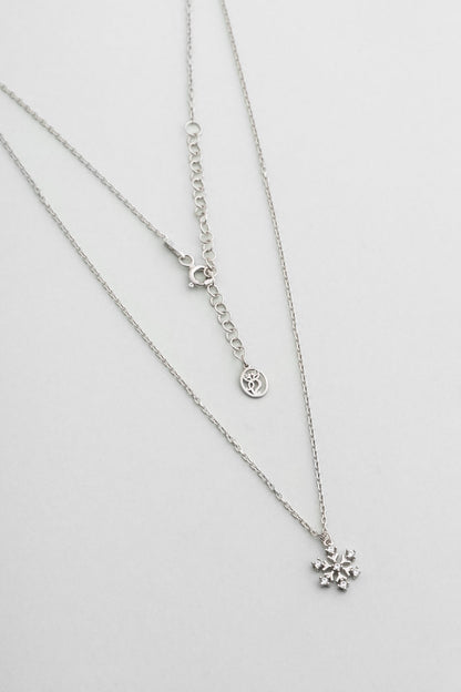 Elsa 18 Ayar Beyaz Altın Kaplama 45 Cm Gümüş Minimal Kolye 1174560199