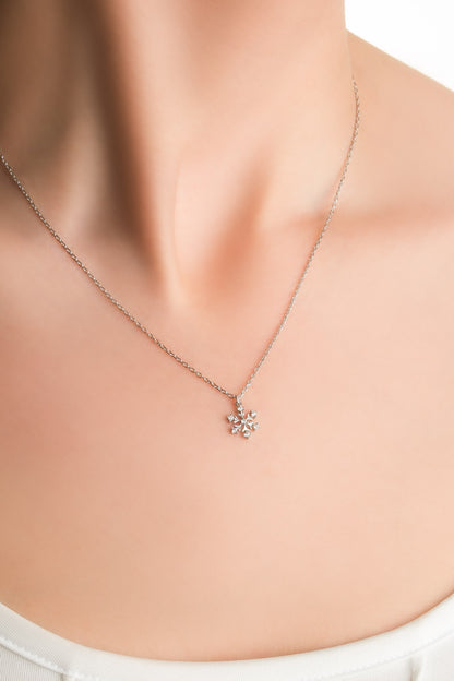 Elsa 18 Ayar Beyaz Altın Kaplama 45 Cm Gümüş Minimal Kolye 1174560199