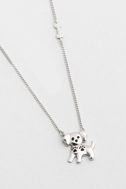 Little Dog 18 Ayar Beyaz Altın Kaplama 48 Cm Gümüş Kolye 1174725599