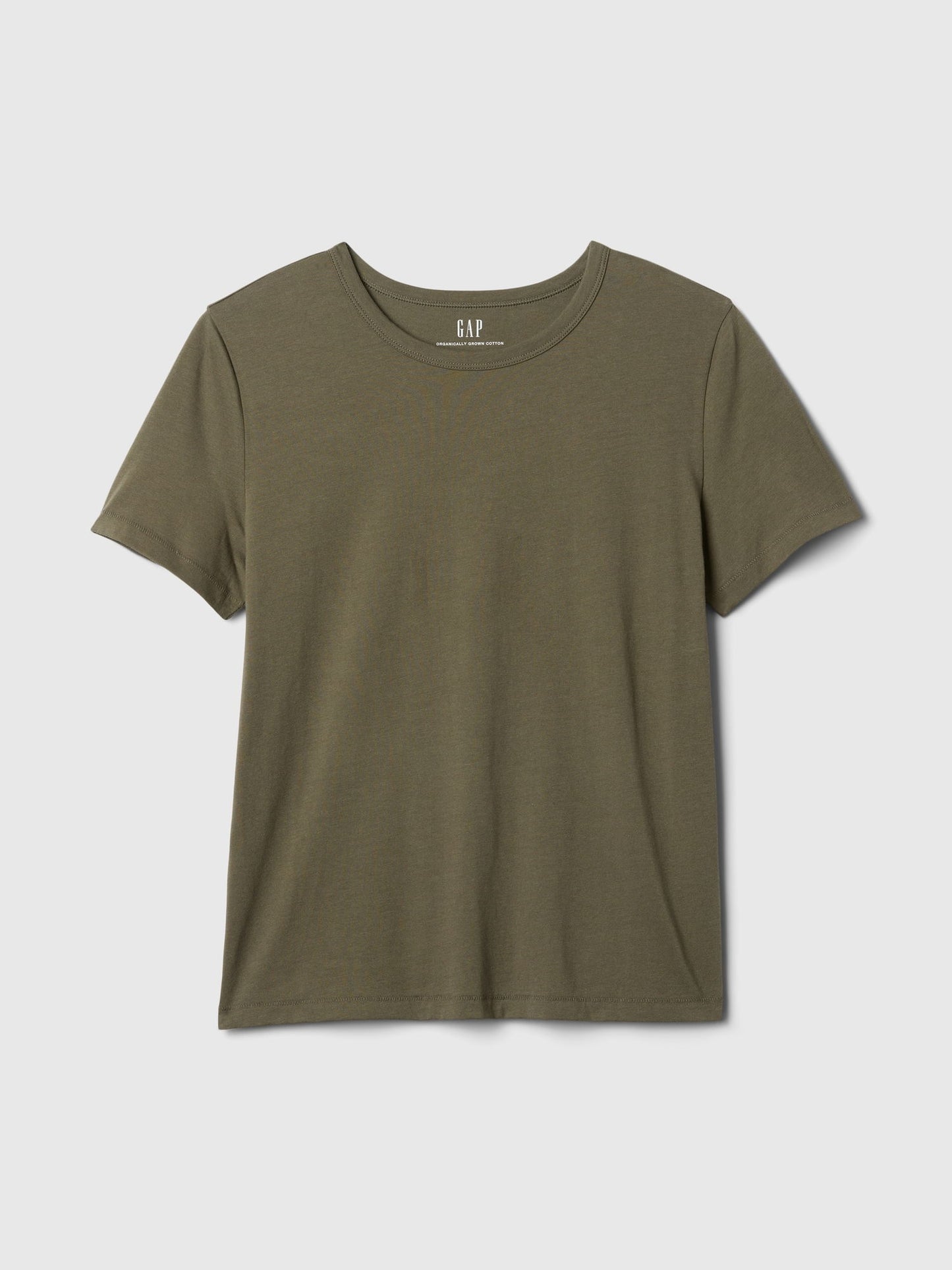 Haki Organik Pamuk Vintage T-shirt