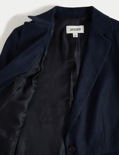 Regular Fit Keten Blazer Ceket