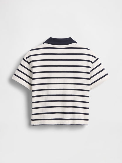 Lacivert Boxy Polo T-shirt