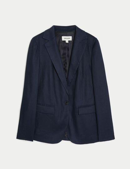 Regular Fit Keten Blazer Ceket