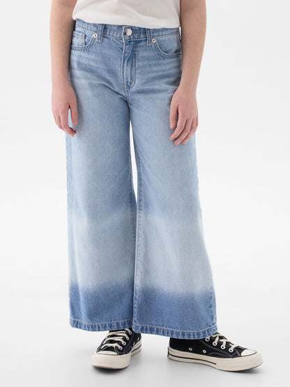 Açık Mavi High Rise Stride Wide-leg Ankle Jean Pantolon