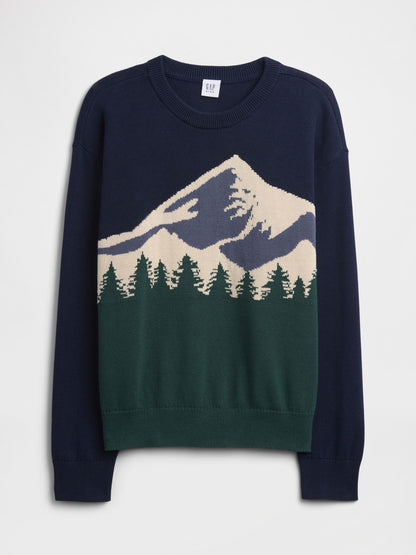 Lacivert Intarsia Kazak