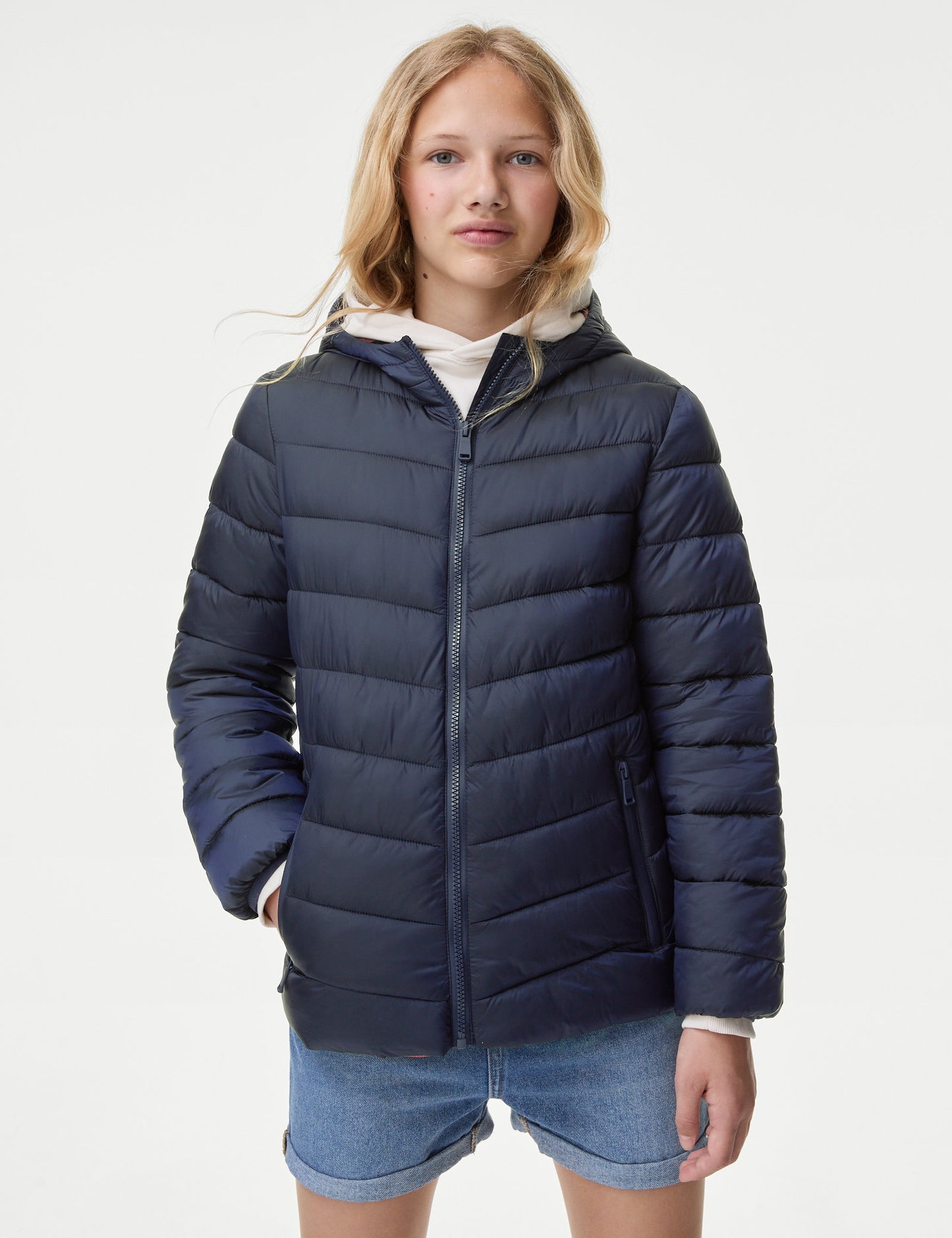 Regular Fit Kapüşonlu Puffer Şişme Mont (6-16 Yaş)