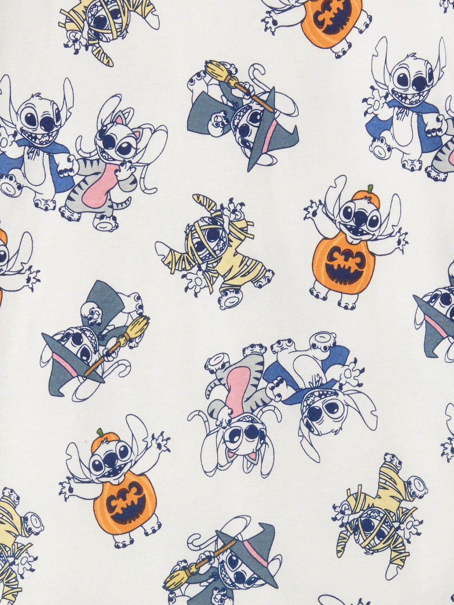Çok Renkli Organik Pamuk Disney Halloween Desenli Pijama Takımı