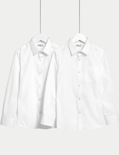 2'li Slim Fit Uzun Kollu Okul Gömleği (2-18 Yaş)