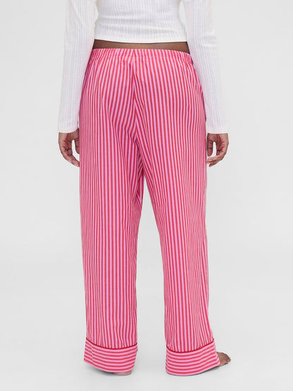 Kırmızı Gap × Summer Fridays Relaxed Poplin Stripe Pijama Altı