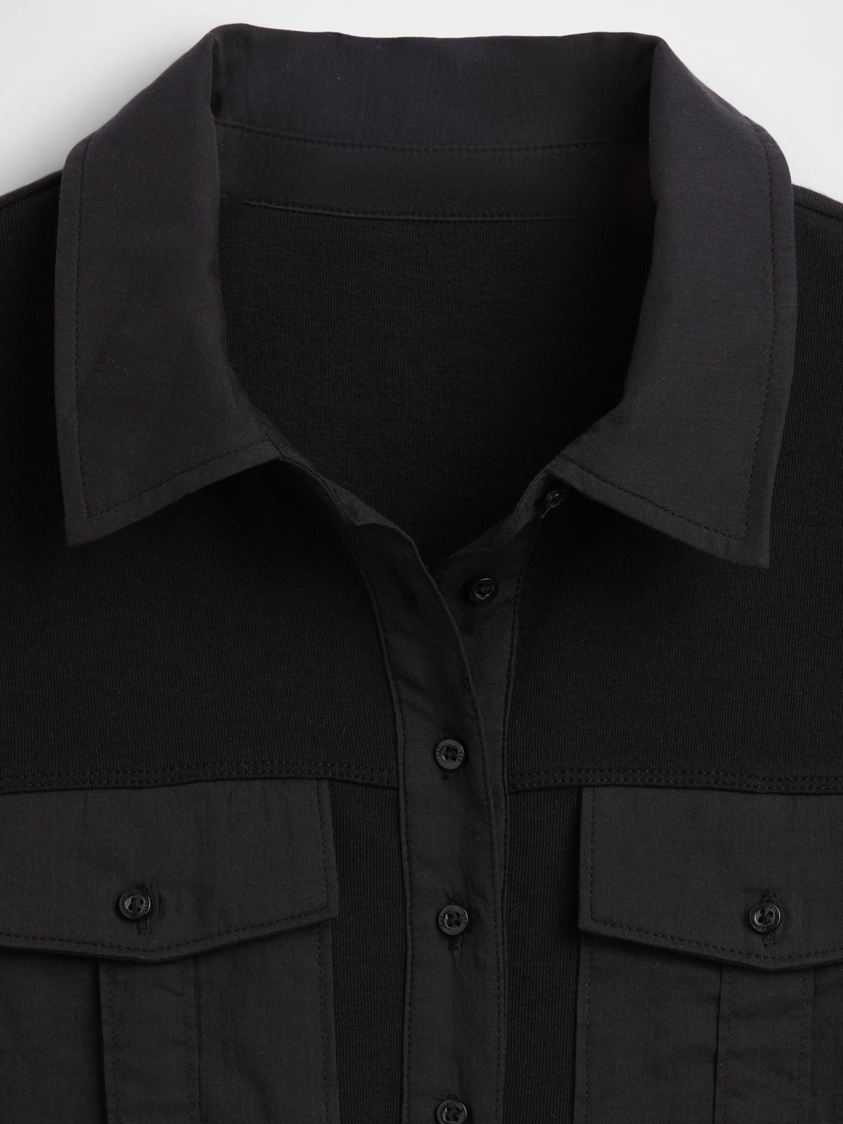 Siyah Modern Elbow-sleeve Utility T-shirt