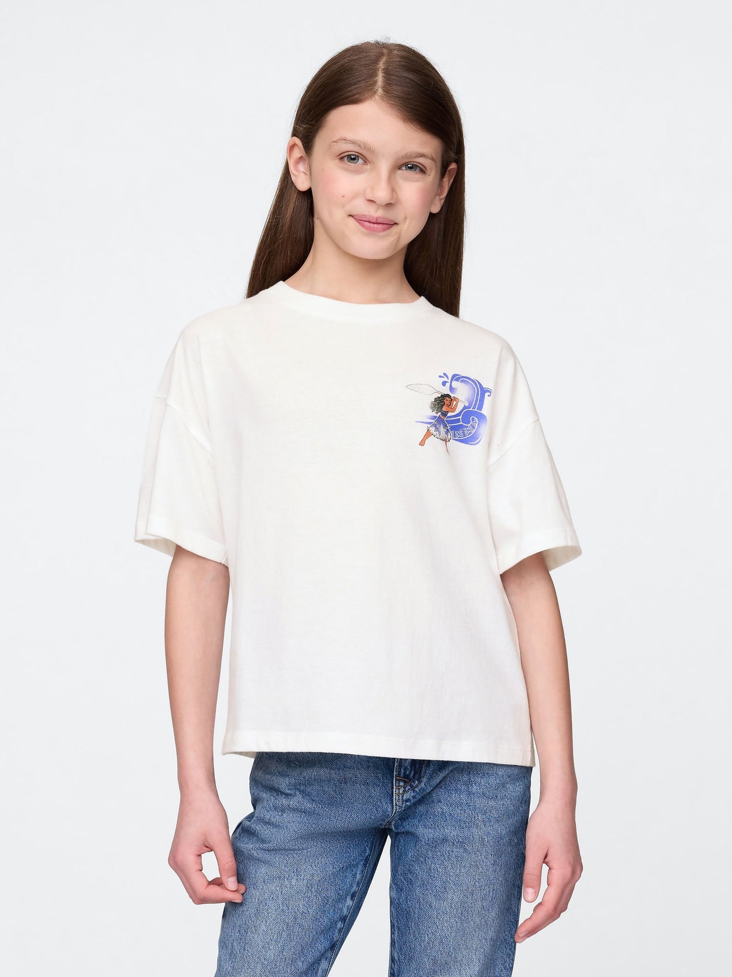 Kırık Beyaz Disney Moana Grafikli T-shirt