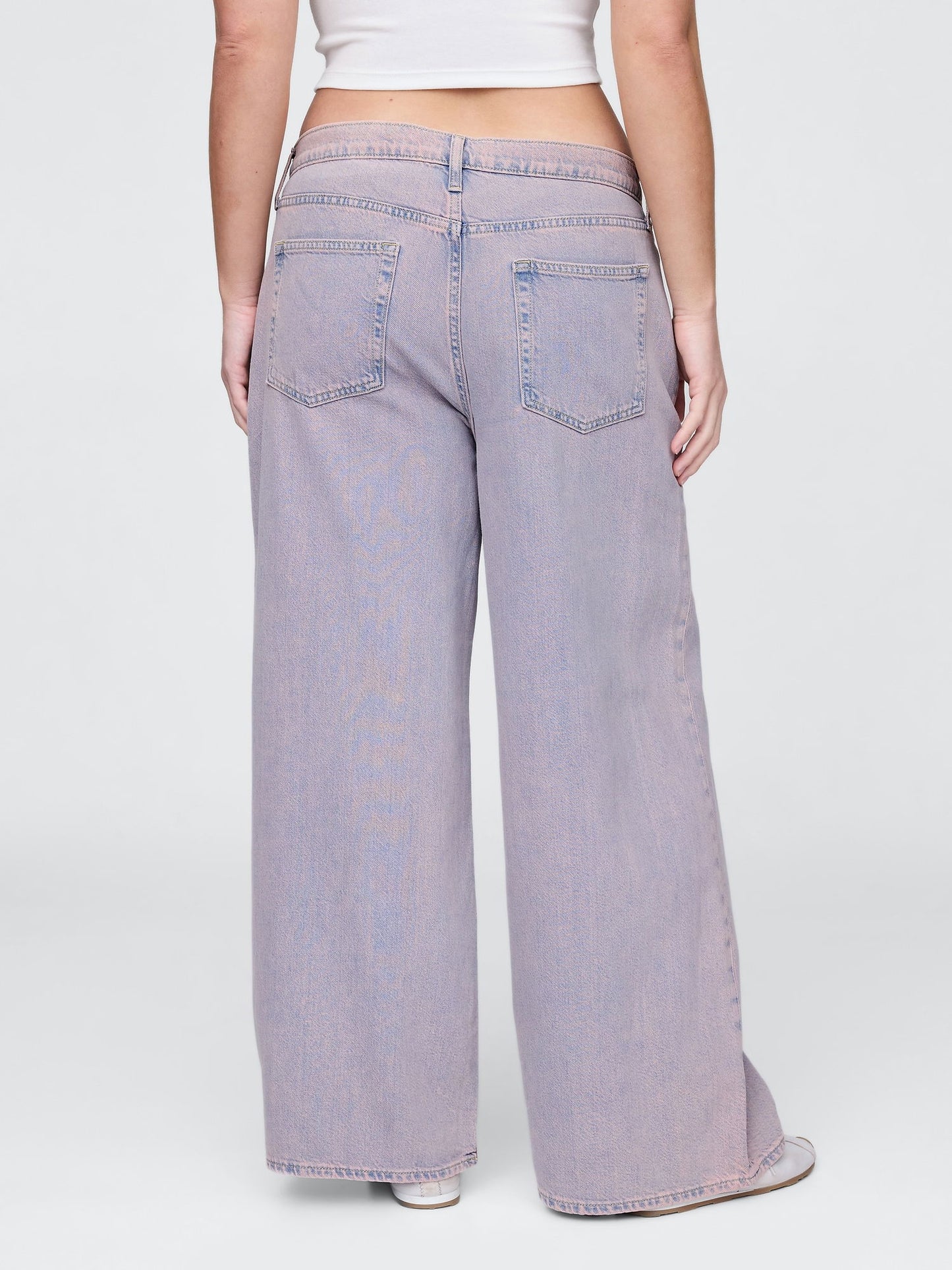 Gri Mid Rise Ultrasoft Baggy Jean Pantolon