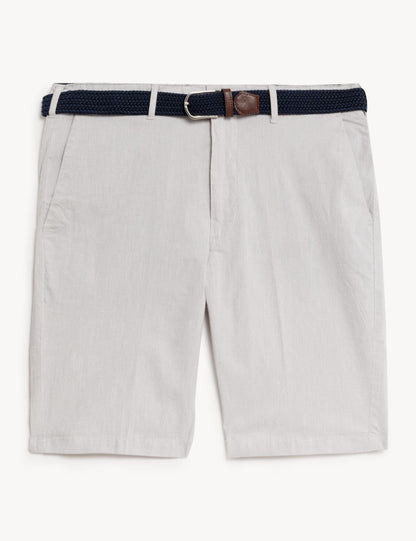 Regular Fit Çizgili Chino Şort