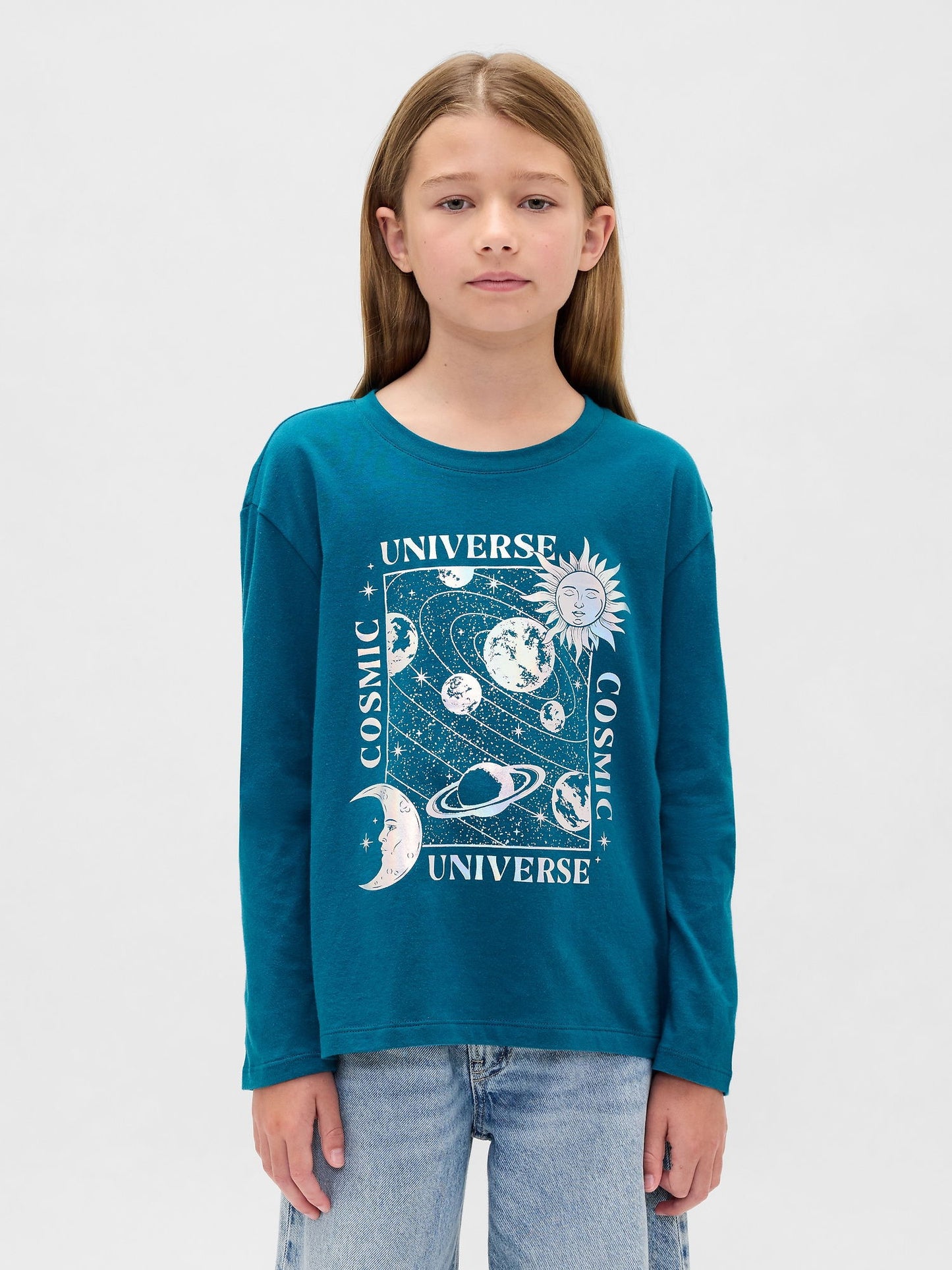 Koyu Mavi Relaxed Grafik T-shirt