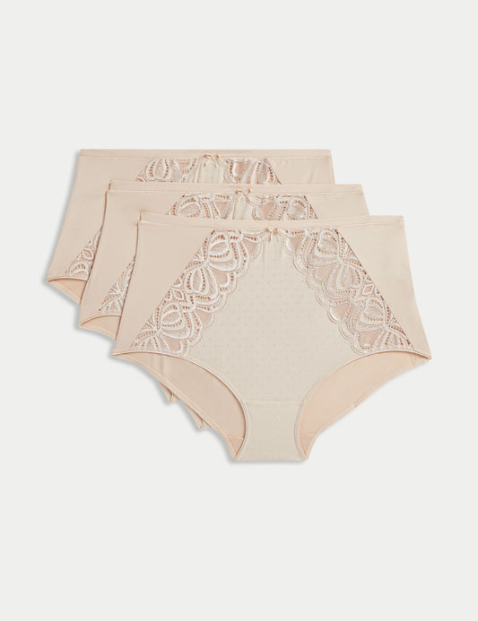 3'lü Amelia Dantelli Full Brief Külot