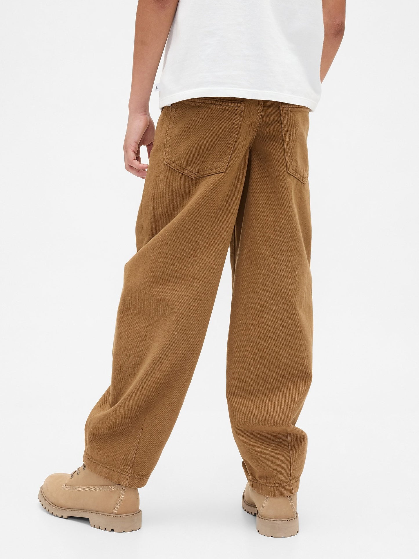 Açık Kahverengi Baggy Barrel Jean Pantolon