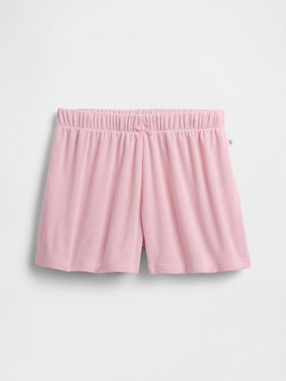 Pembe Recycled Pointelle Pijama Şort