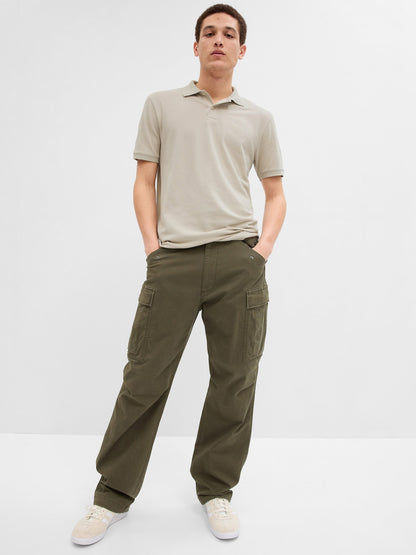Açık Mavi Gap Logo Piqué Polo Yaka T-shirt
